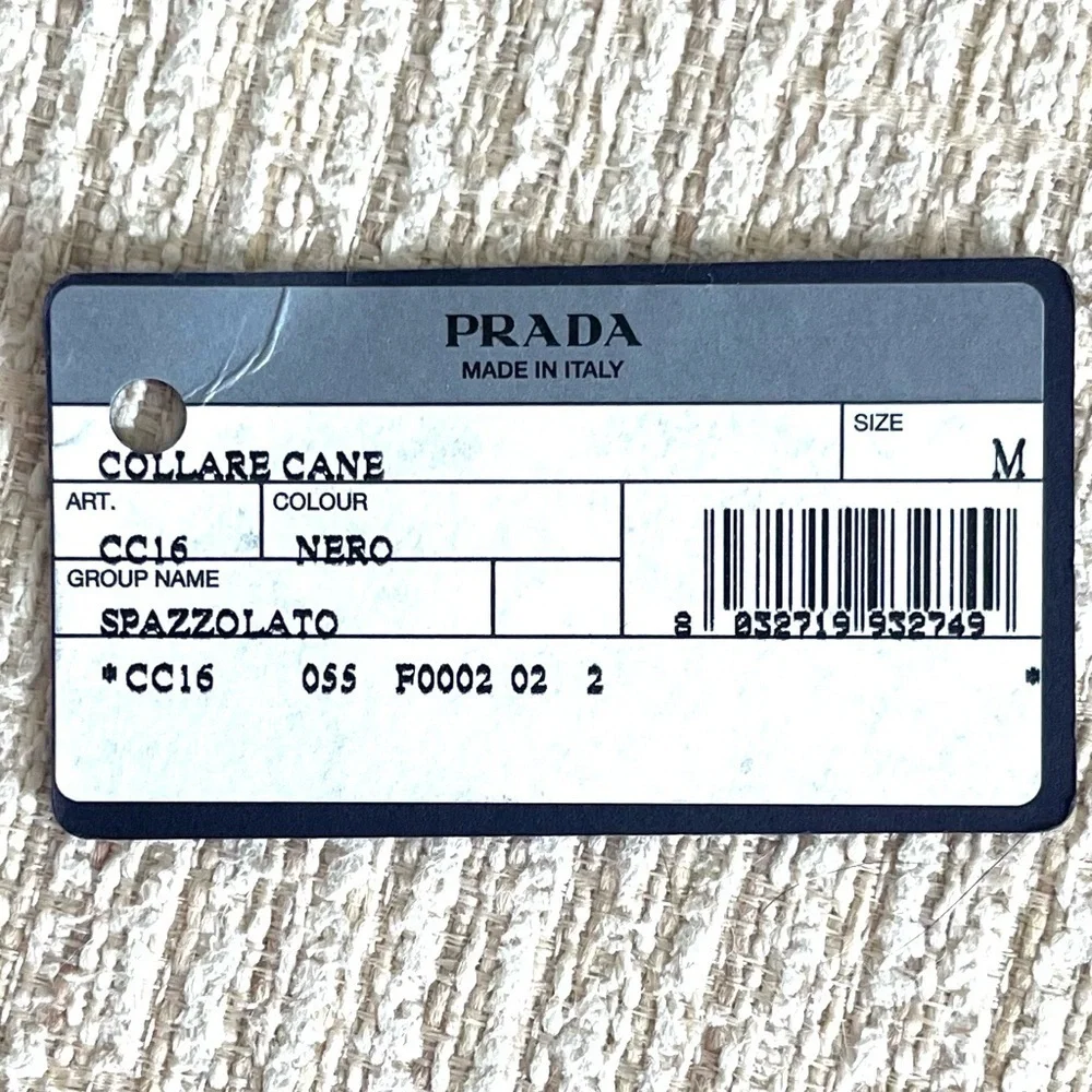 Prada Black Leather Dog Collar with Original Box & Dust Bag!